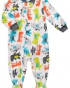 Carter's Boys White Dinosaur Fleece Footed Sleeper Pajamas