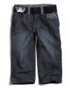 GUESS Kids Boys Toddler Belted Jeans, DARK STONEWASH (18M)