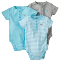 Carter's Whale & Buttons 3-Pack Bodysuits (Sizes NB - 24M) - aqua/gray, 18 months