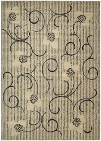 Nourison Interpretations Ivory Floral 2-Feet by 2.9-Feet Polyacrylic Area Rug