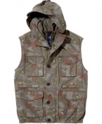 Blend in. Subtlety works for this stylishly understated hooded, camouflage vest from Ecko Unlimited.