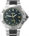 Fendi Stainless Steel Watch with Black Rubber F495110