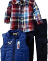 Nannette Baby-Boys Infant 3 Piece Race Team Vest Set, Blue, 24 Months