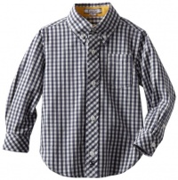 Kitestrings Boys 2-7 Gingham Check Button Front Shirt, Navy Check, 2T