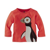 Tea Collection Baby-Boys Infant Puffin Tee, Vermillion, X-Small