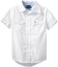 Tommy Hilfiger Boys 2-7 Short Sleeve Connor Shirt, White, 04 Regular