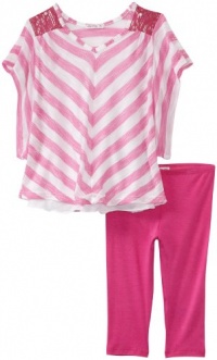 Little Ella Baby-girls Infant Bellah Stripe Tunic Legging Set, Flirt, 12-18 Months