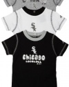 MLB Unisex Infant/Toddler Chicago White Sox 3-Piece Body Suit Set, White/Ash, Large