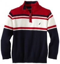 Nautica Sportswear Kids Boys 2-7 Quarter-Zip Center Stripe Sweater