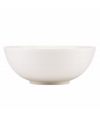 Elegance comes easy with this serving bowl from kate spade new york's Fair Harbor white dinnerware. It's a must-have for spaghetti or grilled chicken salad. Durable stoneware in a milky white hue is half glazed, half matte and totally timeless.