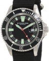 Stuhrling Original Men's 907.331OB1 Aquadiver Regatta Bravura Swiss Quartz Date Black Canvas Strap Watch