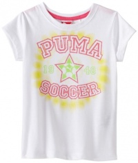 Puma - Kids Girls 7-16 Puma Sports Tee, White, Medium