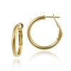 18k Yellow Gold Plated Sterling Silver Polished 4x20 Clutchless Hoop Earrings