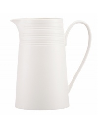 Elegance comes easy with this large pitcher from kate spade new york's Fair Harbor white dinnerware--perfect for sangria or lemonade. Durable stoneware in a milky white hue is half glazed, half matte and totally timeless.