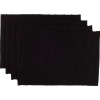 Now Designs Set of 4 Basic Placemats, Black