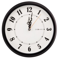 DecoMates Non-Ticking Silent Wall Clock - Classic (Black & White)