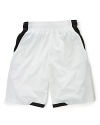 Updated with a cool color-blocked design, a classic mesh athletic short offers breathable comfort and sporty style.