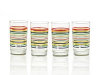 Fiesta Multi-Color Stripe Glassware, 7-Ounce Juice Glass, Set of 4