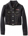 Baby Phat - Kids Girls 7-16 Long Sleeve Denim Jacket, Black, Medium