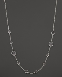 A sterling silver chain necklace with an modern mix of clear quartz stations. From Ippolita.