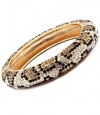 Leopard Pave Swarovski Crystal Hinged Elegant Designer Bangle by Jersey Bling