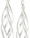 Sterling Silver Linear Swirl French Wire Earrings