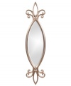 Because of its elongated fleur-de-lis shape, Howard Elliott's Hillary mirror is ideal for the entryway for that final check before leaving home. However, you can place it on any wall where you want to introduce a touch of femininity. Available in silver (shown) and black.