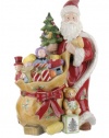 Spode Christmas Tree Sculpted Christmas Eve Santa Cookie Jar, 16-Inch