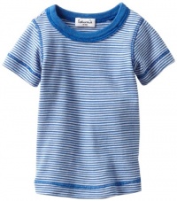 Splendid Littles Baby-boys Newborn Always Mini Stripe Crew Tee, Sail, 12-18 Months