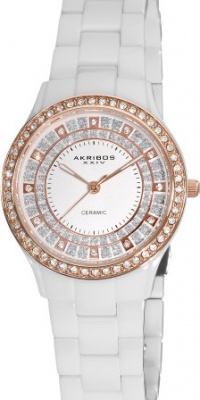 Akribos XXIV Women's AK509WTR Slim Ceramic Watch