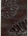 Nourison Interpretations Brown Floral 2.3-Feet by 8-Feet Polyacrylic Runner Rug