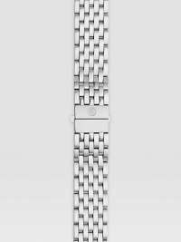 A classic woven band in stainless steel with a push-button clasp. Fits Michele 16mm Urban watchesImported