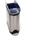 simplehuman Butterfly Step Recycler, Fingerprint-Proof Brushed Stainless Steel, 20+20-Liter/ 5.3+5.3-Gallon