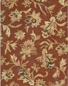 Rizzy Home FL1481 Floral 8-Feet by 8-Feet Round Area Rug, Rust