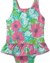 Lilly Pulitzer Baby-Girls Ruth Swimsuit, New Green Little Bloomer Cacooner, 3-6 Months