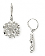 Nadri's drop earrings glitter with pretty pave flowers. These dainty danglers add the finishing touch to dressy looks.