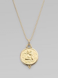 Inspired by the cherubs seen in the art of the Renaissance, the sweetly embossed angel on this coin-like disc is ready to enhance a favorite necklace or bracelet.18k yellow gold Diameter, about 1 Spring clip clasp Imported Please note: Necklace sold separately. 