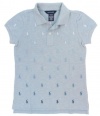 Ralph Lauren Girls Mesh Pony Logo Polo Shirt - M (8-10) - Chambray