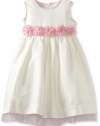 Jayne Copeland Girls 2-6X Faux Silk Dress, Ivory, 5