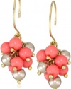 Anne Klein Sorbet Gold-Tone Multi-Coral Colored Shaky Hoop Earrings