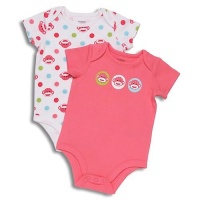 Baby Starters Baby-girls Newborn Sock Monkey 2 Pack Bodysuit