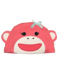 Baby Starters Baby-girls Newborn Sock Monkey Novelty Hat, Coral, 3-6 Months