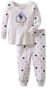 Calvin Klein Girls 2-6X Ck Infant 2 Piece Polka Dot Set, White, 24 Months