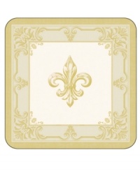 Emblazoned with the iconic French emblem, Portmeirion's decorated Fleur de Lys coasters top tables with old-world elegance. A hard cork back contrasts the classic design with casual style.