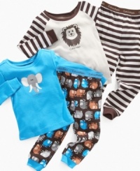 Lionize his bedtime look. Zoo animals on these Calvin Klein pajama sets give your little one a sweet sleepy style.