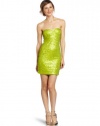 As U Wish Juniors Sequin Strapless Tube Dress, Green, Medium