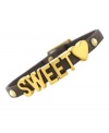 Sweetheart appeal. This bracelet from BCBGeneration is crafted from gold-tone mixed metal and brown glitter PVC for a stylish touch to let you know you're loved. Approximate length: 8 inches.