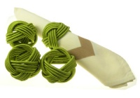 Braided Napkin Rings, Set of 4 Green