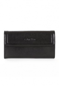 Calvin Klein CCRCJ005-BN Brown Lizard Continental Embossed Tri-Fold Wallet