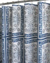 Park B. Smith Medallion Tiles Watershed Shower Curtain, Ocean Blue/White